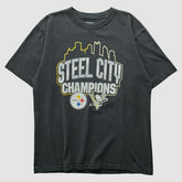 Pittsburgh Steelers Reebok 2009 T-shirt - Charcoal Vintage on sale