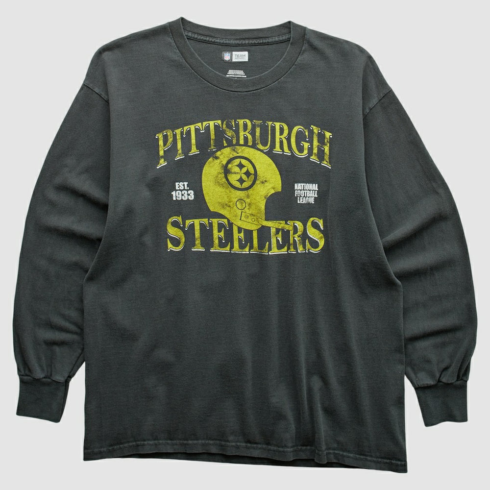 Pittsburgh Steelers NFL 2010s Long Sleeve T-shirt - Charcoal Vintage on sale