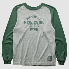 New York Jets Grid Iron 2000s Long Sleeve T-shirt - Gray Vintage cheap