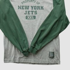 New York Jets Grid Iron 2000s Long Sleeve T-shirt - Gray Vintage cheap