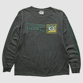Green Bay Packers NFL 2000s Long Sleeve T-shirt - Charcoal Vintage sale