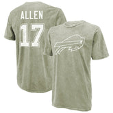Josh Allen Buffalo Bills Majestic Threads Mineral Wash Name & Number T-Shirt - Moss Green for sale