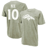 Bo Nix Denver Broncos Majestic Threads Mineral Wash Name & Number T-Shirt - Moss Green online