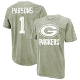 Micah Parsons Green Bay Packers Majestic Threads Mineral Wash Name & Number T-Shirt - Moss Green online