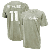 Jaxon Smith-Njigba Seattle Seahawks Majestic Threads Mineral Wash Name & Number T-Shirt - Moss Green for sale