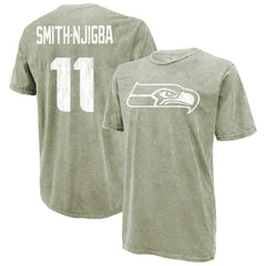 Jaxon Smith-Njigba Seattle Seahawks Majestic Threads Mineral Wash Name & Number T-Shirt - Moss Green for sale