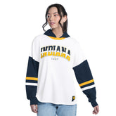 Indiana Pacers G-III 4Her by Carl Banks Women's Key Player Oversized Hooded Long Sleeve T-Shirt - White/Navy shop