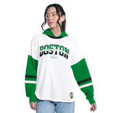 Boston Celtics G-III 4Her by Carl Banks Women's Key Player Oversized Hooded Long Sleeve T-Shirt - White/Green cheap