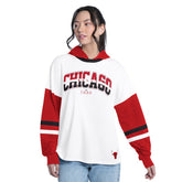Chicago Bulls G-III 4Her by Carl Banks Women's Key Player Oversized Hooded Long Sleeve T-Shirt sale - White/Red shop