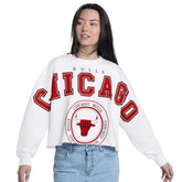 Chicago Bulls G-III 4Her by Carl Banks Women's Bleachers Cropped French Terry Sweatshirt - White discount