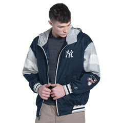 New York Yankees Pro Player Legacy Lightweight Full-Zip Hooded Jacket Navy/Gray