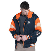 Detroit Tigers Pro Player Legacy Lightweight Full-Zip Hooded Jacket Navy/Orange