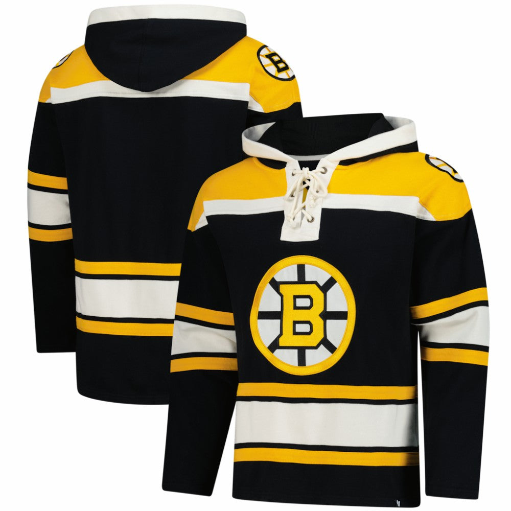 Boston Bruins '47 Superior Lacer Hoodie - Black Hoodies