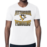 Pittsburgh Penguins Starter Comic Style Team Graphic T-Shirt - White T-shirts