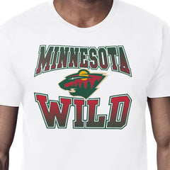 Minnesota Wild Starter Comic Style Team Graphic T-Shirt - White T-shirts