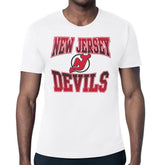 New Jersey Devils Starter Comic Style Team Graphic T-Shirt - White T-shirts