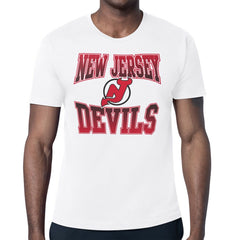New Jersey Devils Starter Comic Style Team Graphic T-Shirt - White T-shirts