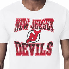 New Jersey Devils Starter Comic Style Team Graphic T-Shirt - White T-shirts