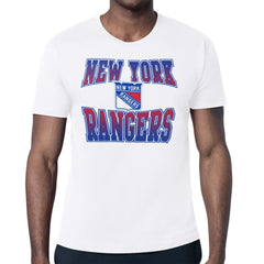 New York Rangers Starter Comic Style Team Graphic T-Shirt - White T-shirts