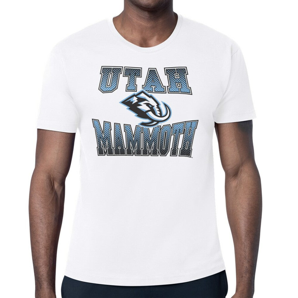 Utah Mammoth Starter Comic Style Team Graphic T-Shirt - White T-shirts