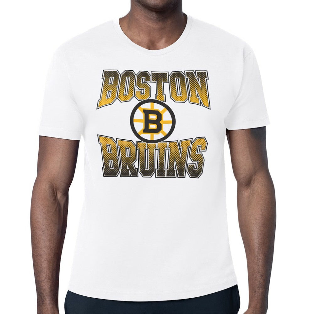Boston Bruins Starter Comic Style Team Graphic T-Shirt - White T-shirts