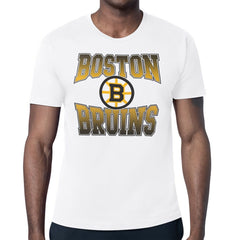 Boston Bruins Starter Comic Style Team Graphic T-Shirt - White T-shirts