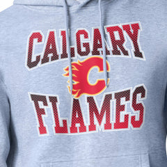 Calgary Flames Starter Comic Style Team Graphic Hoodie - Gray Hoodies