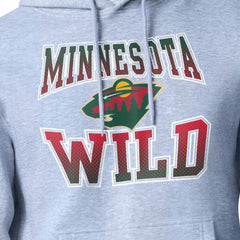 Minnesota Wild Starter Comic Style Team Graphic Hoodie - Gray Hoodies