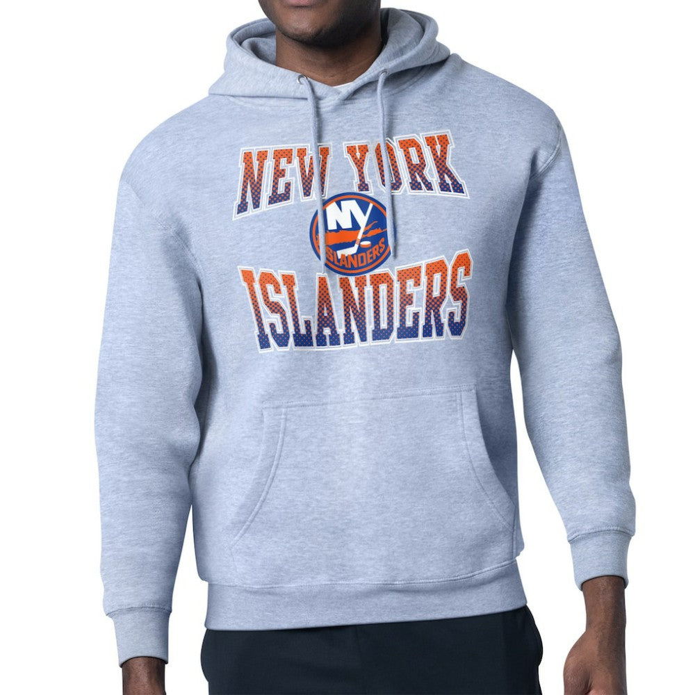 New York Islanders Starter Comic Style Team Graphic Hoodie - Gray Hoodies