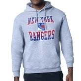 New York Rangers Starter Comic Style Team Graphic Hoodie - Gray Hoodies