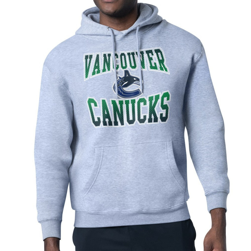 Vancouver Canucks Starter Comic Style Team Graphic Hoodie - Gray Hoodies