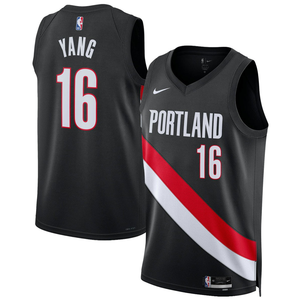 Yang Hansen Portland Trail Blazers Unisex Swingman Jersey - Icon Edition - Black for sale