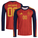 Spain National Team FIFA x World Cup 2026 Home Replica Long Sleeve Custom Jersey - Red on sale