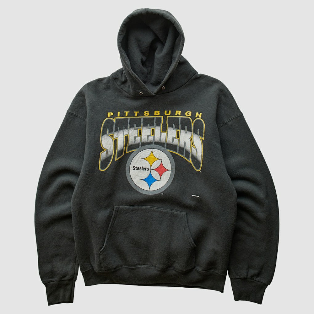 Pittsburgh Steelers 90s Hooded Pullover Sweatshirt - Black Vintage on sale