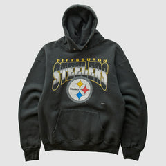 Pittsburgh Steelers 90s Hooded Pullover Sweatshirt - Black Vintage on sale