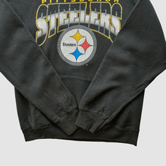 Pittsburgh Steelers 90s Hooded Pullover Sweatshirt - Black Vintage on sale