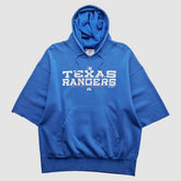 Texas Rangers Majestic 2000s Hooded Pullover Sweatshirt Blue Vintage