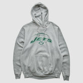 New York Jets NFL 2000s Hooded Pullover Sweatshirt - Heather Gray Vintage for sale