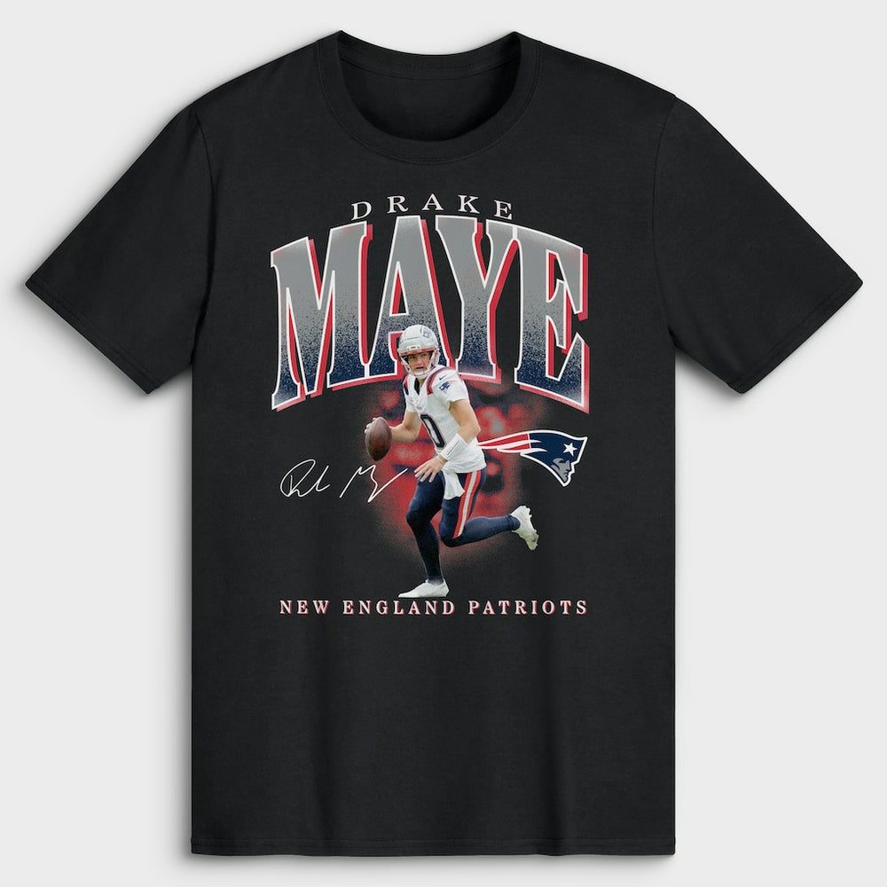 Drake Maye New England Patriots Big & Tall Player Hype T-Shirt - Black discount