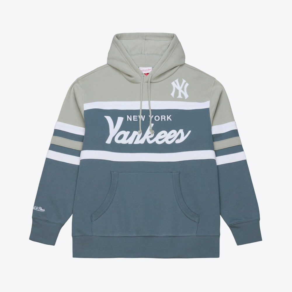 New York Yankees Cooperstown Collection Thunderstorm Head Coach Hoodie Gray