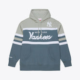 New York Yankees Cooperstown Collection Thunderstorm Head Coach Hoodie Gray
