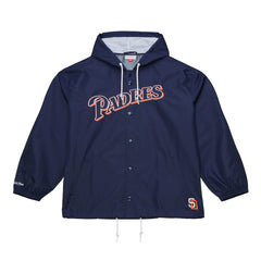 San Diego Padres Full-Snap Hooded Coaches Jacket Navy