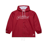 Philadelphia Phillies Full-Snap Hooded Coaches Jacket Red