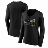 Baltimore Ravens Women's Hustle Long Sleeve V-Neck T-Shirt - Black cheap