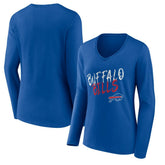 Buffalo Bills Women's Hustle Long Sleeve V-Neck T-Shirt - Royal online
