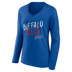 Buffalo Bills Women's Hustle Long Sleeve V-Neck T-Shirt - Royal online