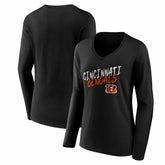 Cincinnati Bengals Women's Hustle Long Sleeve V-Neck T-Shirt - Black sale