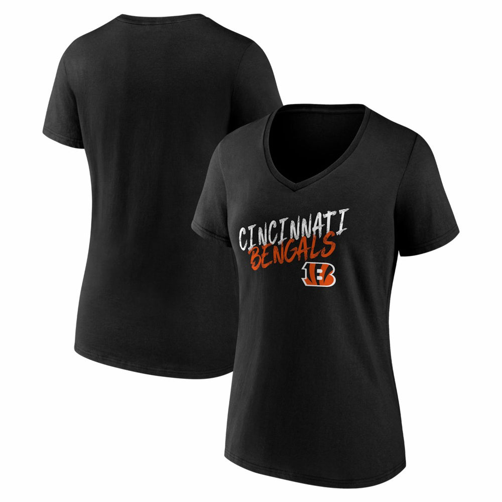 Cincinnati Bengals Women's Hustle V-Neck T-Shirt - Black discount