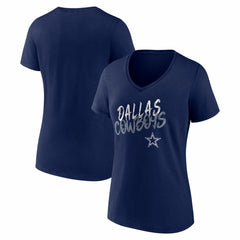 Dallas Cowboys Women's Hustle V-Neck T-Shirt - Navy for sale