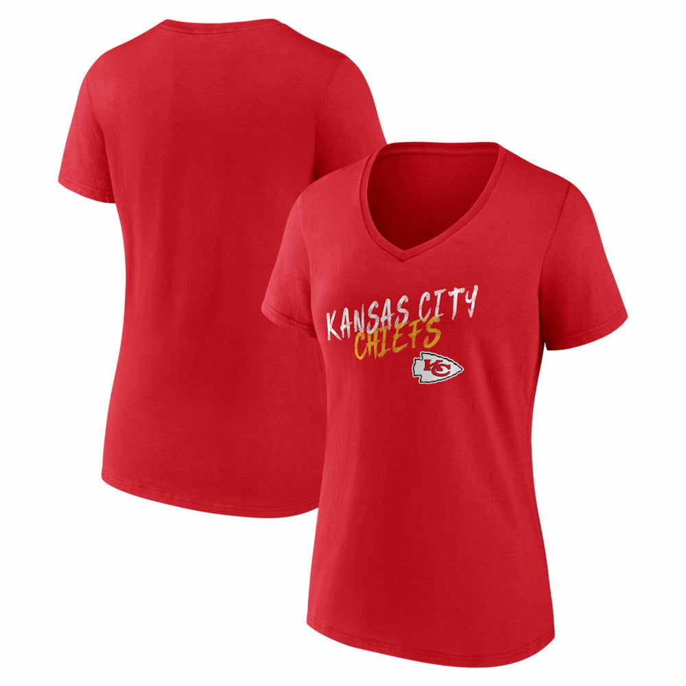 Kansas City Chiefs Women's Hustle V-Neck T-Shirt - Red on sale